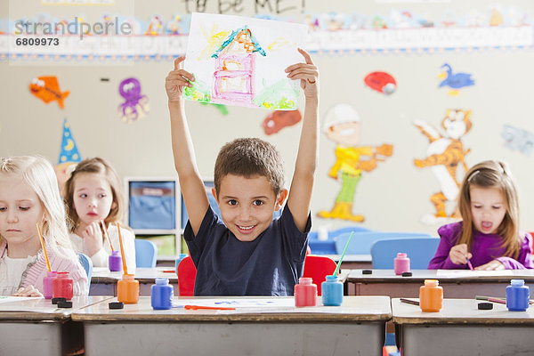 Children (4-5  6-7) during art classes