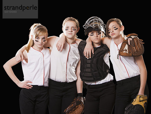 Portrait  Mädchen  12-13 Jahre  12 bis 13 Jahre  spielen  Softball