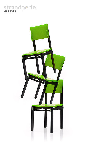 Stapel  Stuhl  grün  hoch  oben  1  3  schießen  Studioaufnahme