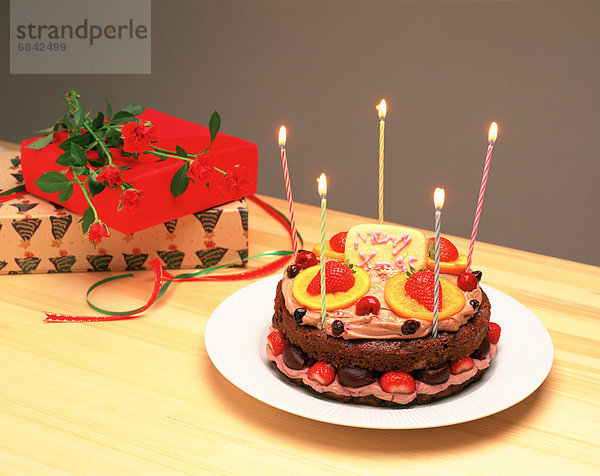 Geburtstagsgeschenk beleuchtet Weihnachten Kuchen Kerze
