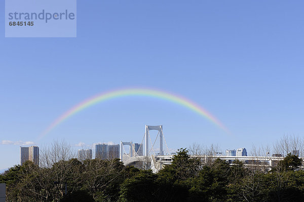 Küste  Tokyo  Hauptstadt  Brücke  Japan  Odaiba  Regenbogen  Haltestelle  Haltepunkt  Station