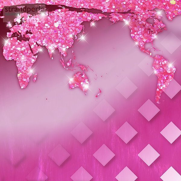 Paillette  pink  Weltkarte