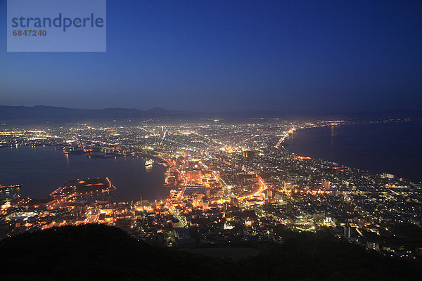 Stadtansicht  Stadtansichten  Nacht  Großstadt  Hakodate  Japan