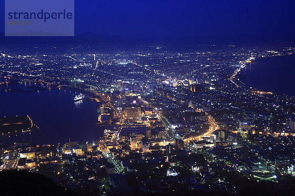 Stadtansicht  Stadtansichten  Nacht  Großstadt  Hakodate  Japan