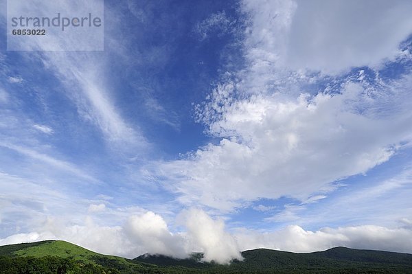 Berg  über  Wolkengebilde  Japan  Yamanashi Präfektur