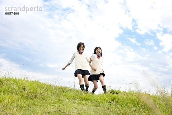 lachen  rennen  Feld  2  japanisch