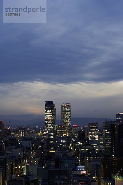 Skyline  Skylines  beleuchtet  Nacht  Großstadt  Japan  Nagoya