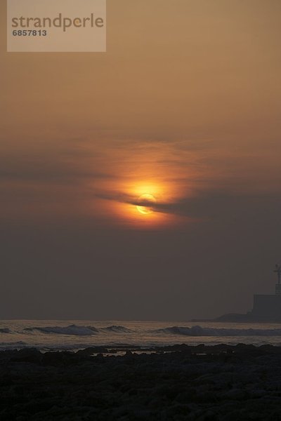 Abend  Sonnenuntergang  über  Ozean  Japan  Bewölkung  bewölkt  bedeckt  Shizuoka Präfektur