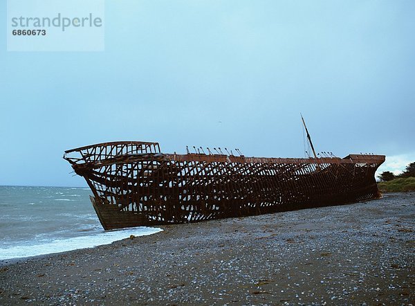 Strand  Schiff  Rost  Verfall  Chile  Südamerika