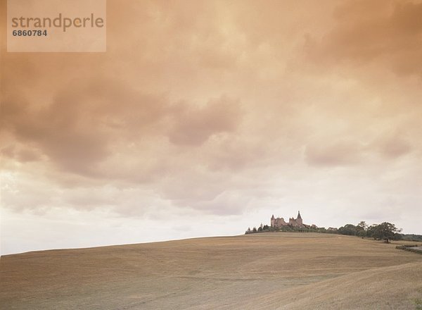 Frankreich  Sonnenuntergang  Feld  Gras