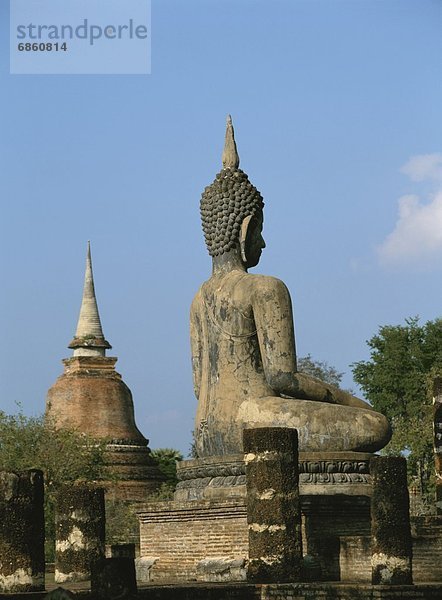 Ruine  Statue  Buddha  Sukhothai  Thailand