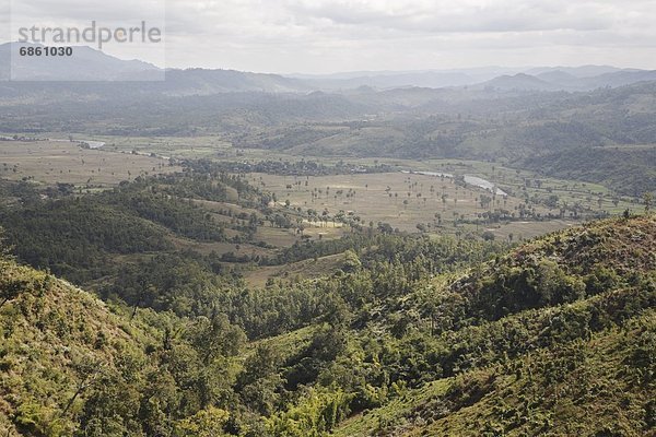 bedecken  Baum  über  Hügel  hängen  Nebel  Myanmar