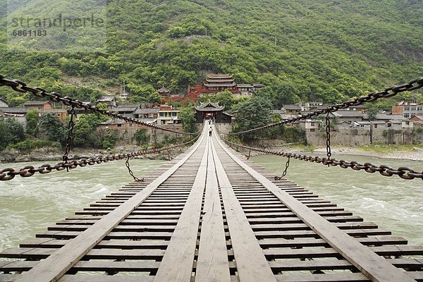 führen  Tradition  Gebäude  chinesisch  Brücke  China  Sichuan