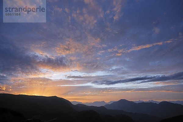 Berg  Schönheit  Sonnenuntergang  über  China  Sichuan