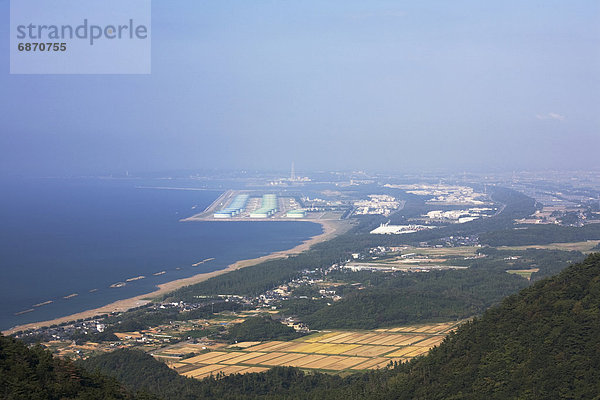 Küste  Ansicht  vorwärts  Luftbild  Fernsehantenne  Honshu  Japan  Öl  Raffinerie