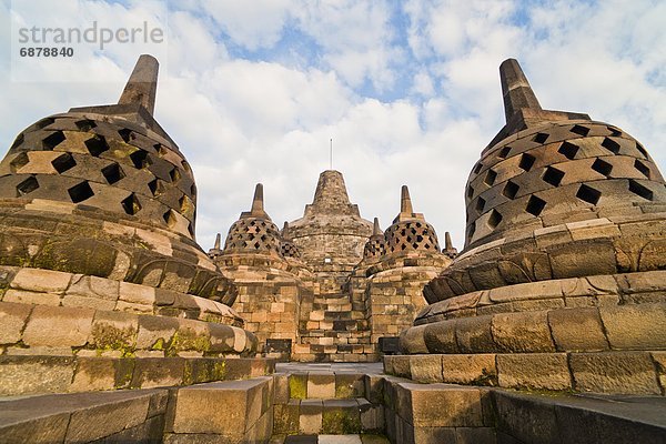 Morgen  früh  Sonnenlicht  Südostasien  UNESCO-Welterbe  Asien  Borobudur  Indonesien  Stupa