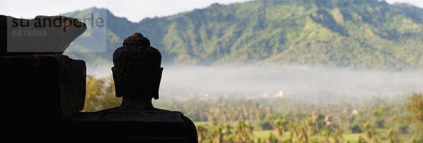 Silhouette  Sonnenaufgang  Südostasien  UNESCO-Welterbe  Asien  Borobudur  Buddha  Indonesien  Java