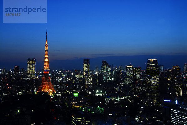 Krankenzimmer  Skyline  Skylines  Tokyo  Hauptstadt  Abenddämmerung  Honshu  Japan  Minato