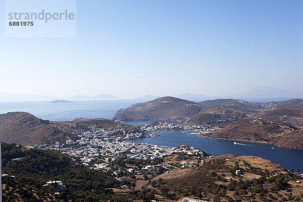 Europa Ansicht Dodekanes Griechenland Griechische Inseln Kloster Patmos