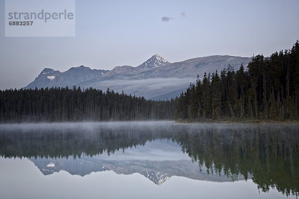 See  Spiegelung  Nordamerika  Berg  Jasper Nationalpark  UNESCO-Welterbe  Alberta  Kanada