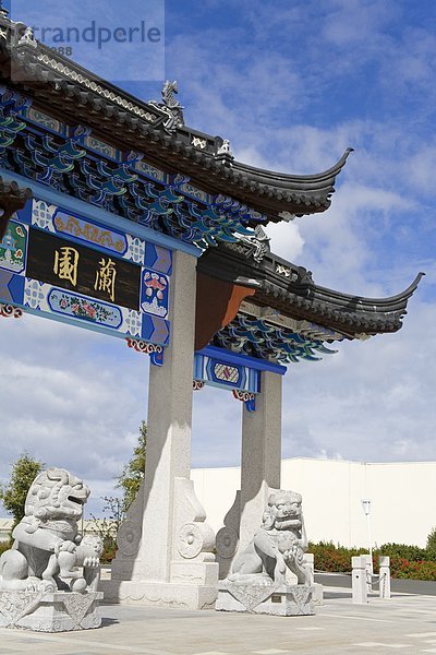 chinesisch Garten Eingang Pazifischer Ozean Pazifik Stiller Ozean Großer Ozean neuseeländische Südinsel Dunedin Neuseeland