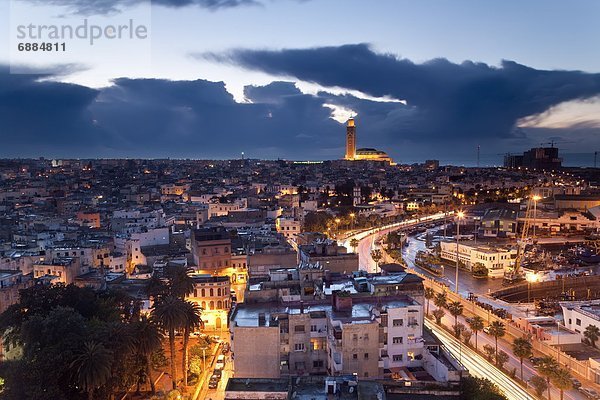 Nordafrika  über  Großstadt  Ansicht  3  Afrika  Casablanca  Marokko  Moschee