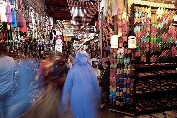 Nordafrika  Hausschuh  Souk  Afrika  Leder  Marrakesch  marokkanisch  Marokko  Weichheit