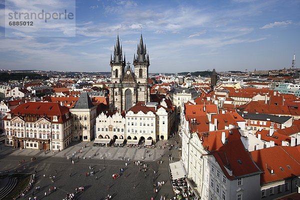 Prag  Hauptstadt  Europa  blicken  Stadt  Kirche  Tschechische Republik  Tschechien  Tyn  alt