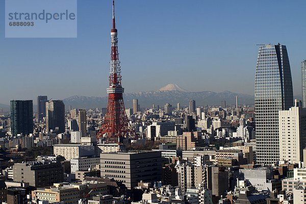 Skyline  Skylines  Großstadt  Tokyo  Hauptstadt  Berg  Fuji  Asien  Japan