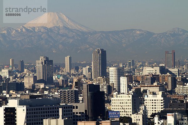 über  Großstadt  Tokyo  Hauptstadt  Ansicht  Berg  Fuji  Asien  Japan
