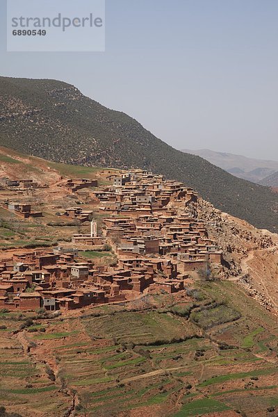 Nordafrika  Berg  Dorf  Ansicht  Afrika  Berber  Marokko
