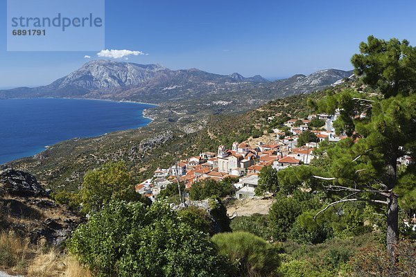 Ansicht Berg Ägäische Inseln Griechenland Samos