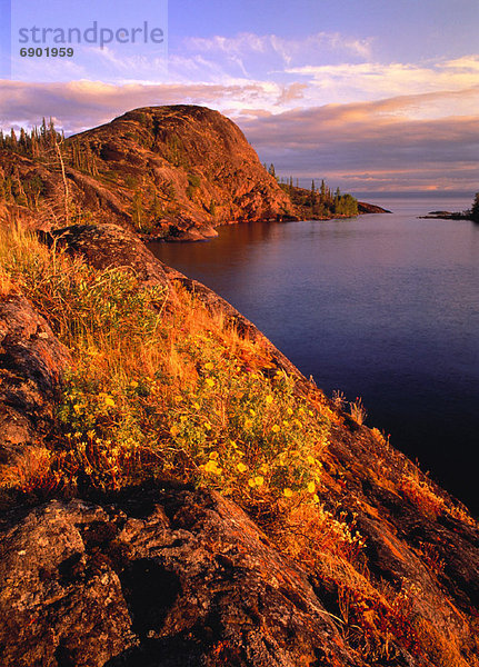 Sonnenuntergang  Landschaft  über  See  groß  großes  großer  große  großen  Geographie  Kanada