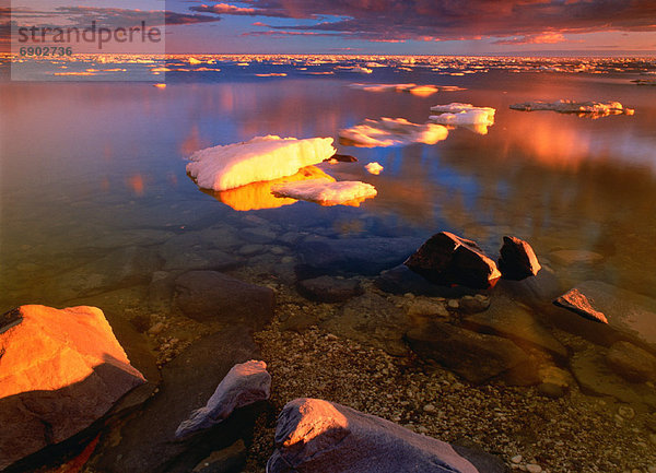 Sonnenaufgang  Vogel  Gewölbe  Hudson River  Bucht  Kanada  Manitoba