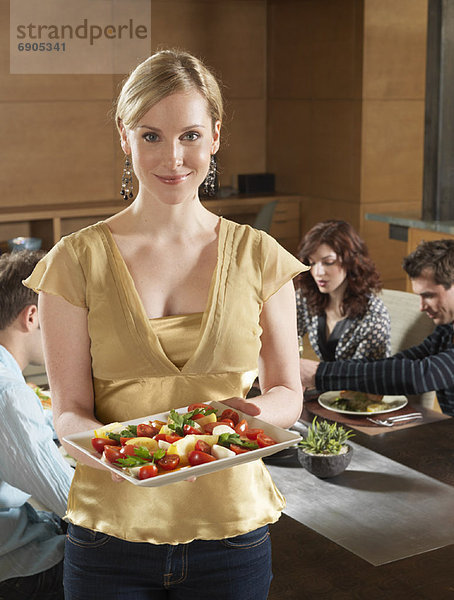 Abendessen Portrait Frau Party