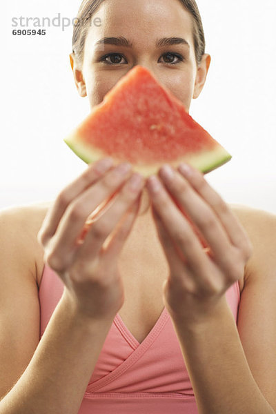 Frau  halten  Wassermelone