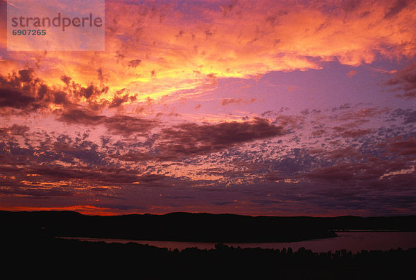 Sunset over Belleisle Bay St. John River  New Brunswick Canada