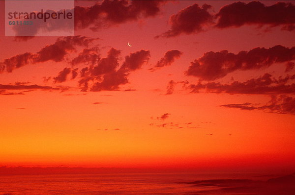 Sonnenuntergang  über  Ozean  Mond  Namibia