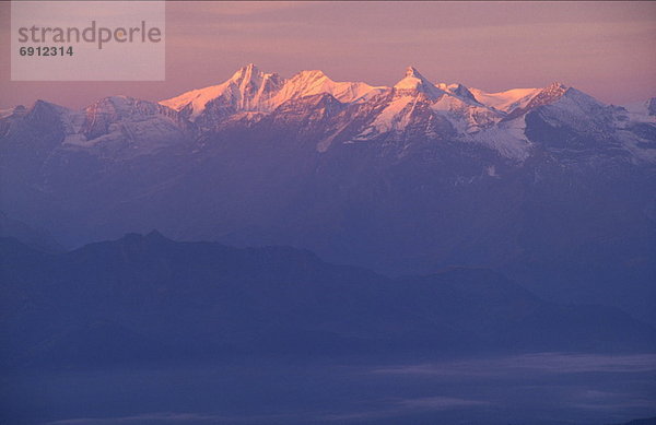 Sunset Over Mountains  Austria Alps