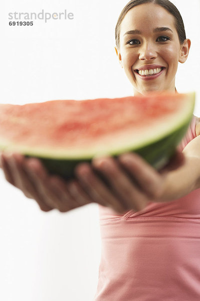 Frau  halten  Wassermelone
