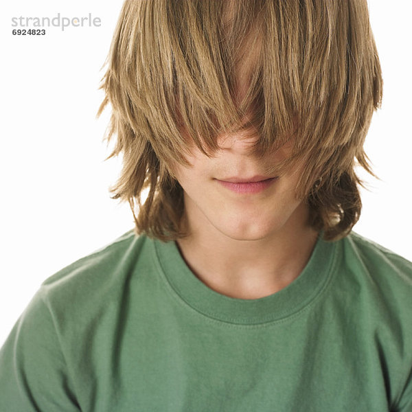 Junge - Person  bedecken  Jugendlicher  Haar