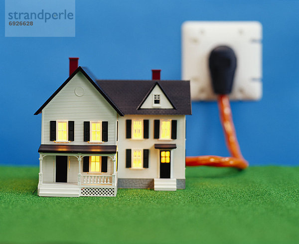 Wohnhaus Modell Elektrische Energie Miniatur