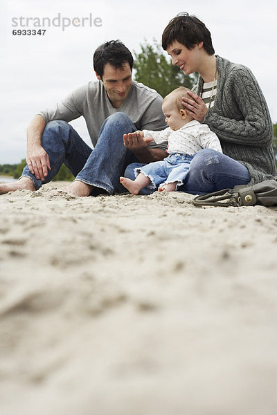 sitzend  Strand  Baby