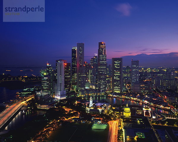 Stadtansicht  Stadtansichten  Nacht  Zeit  Singapur