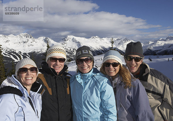 Freundschaft  Hügel  hoch  oben  Ski  Kanada