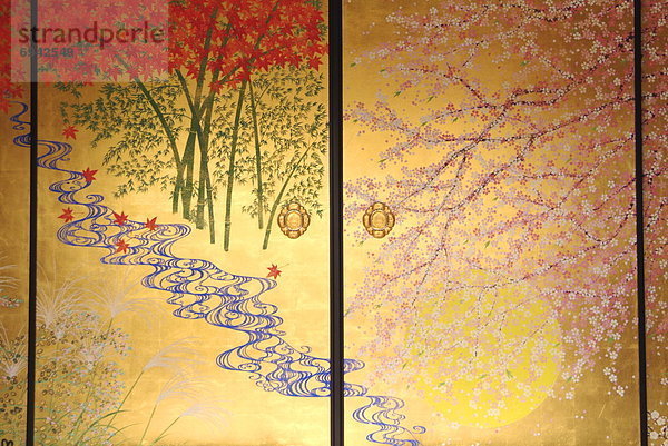 Muster  rutschen  Blume  Tür  Gold  japanisch  Schnittmuster