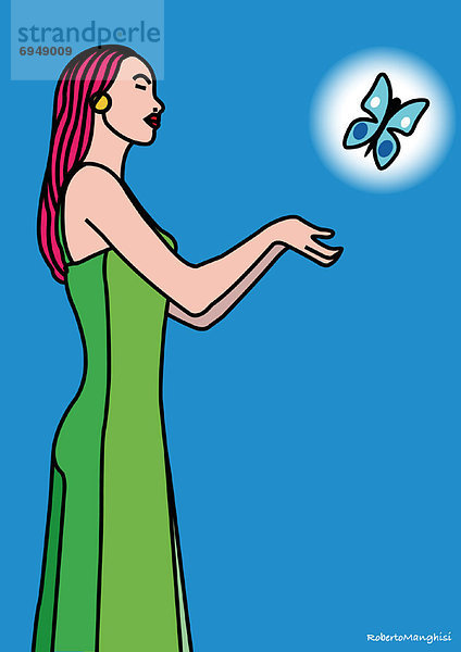 Frau  Illustration  Schmetterling