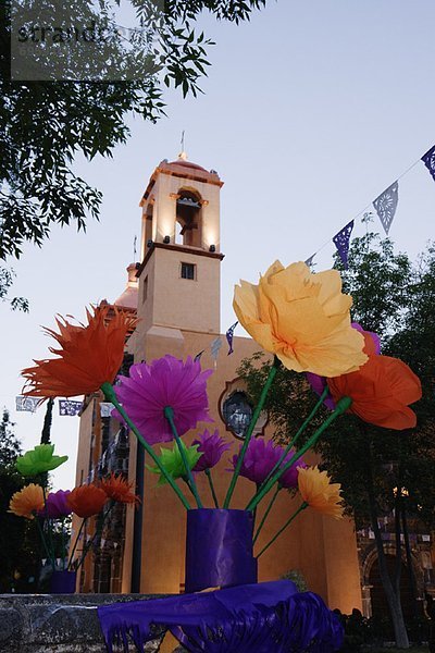 Papier  Blume  Kirche  frontal  Mexiko  Guanajuato  San Miguel de Allende