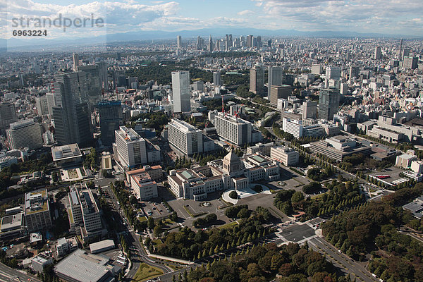 Gebäude  Diät  Ansicht  Tokyo  Hauptstadt  Luftbild  Fernsehantenne  Honshu  Japan