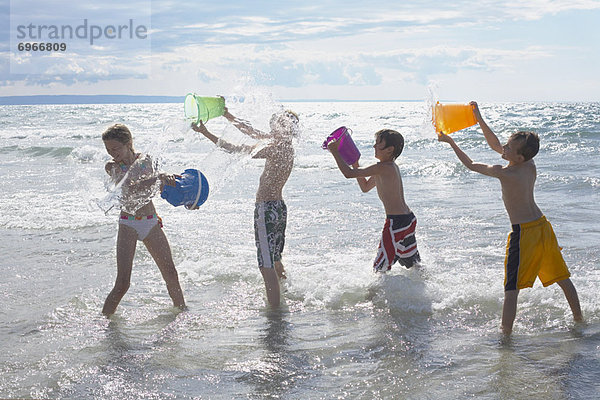 Kids Playing on the Beach  Elmvale  Ontario  Canada